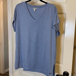 Orvis Women's Blue V-Neck Short Sleeve Tunic